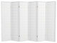 6' Tall Window Pane Shoji Screen, White, 6 Panels