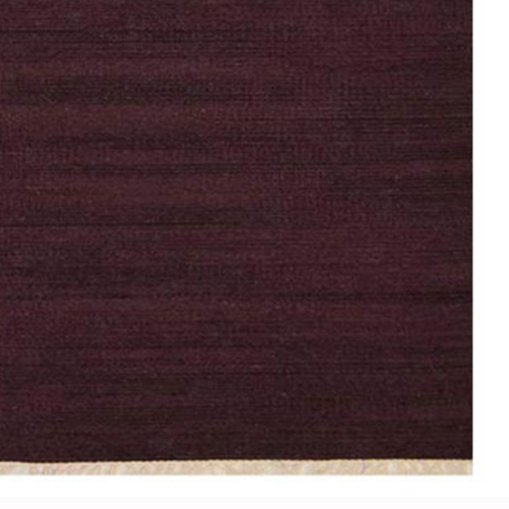 HAND WOVEN FLAT WEAVE KILIM WOOL ECO-FRIENDLY AREA RUGS, Rectangle, Plum, Solid, Plum, [Square] 8'x8'