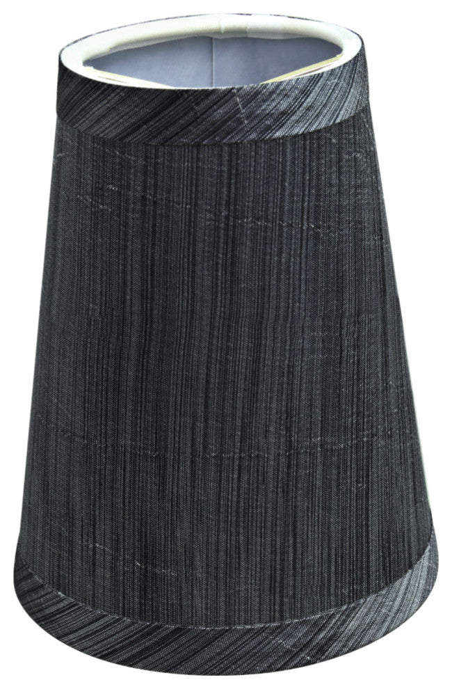 32651-5 Hardback Empire Chandelier Clip On Lamp Shade Gray & Black 2 1/2"x4"x5"