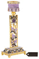 Matashi Shabbat Candlestick Holder (2-Piece) Hand-Painted,  Pewter (Purple)
