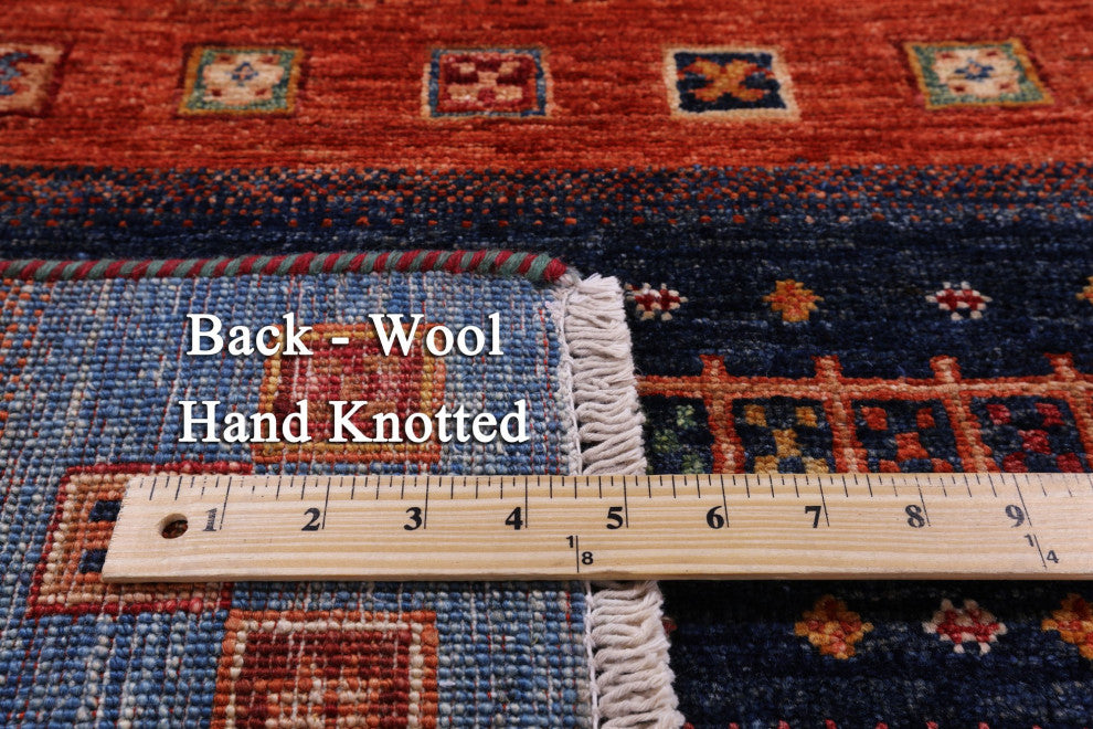 3' 4" X 4' 10" Tribal Persian Gabbeh Hand Knotted Rug Q10730