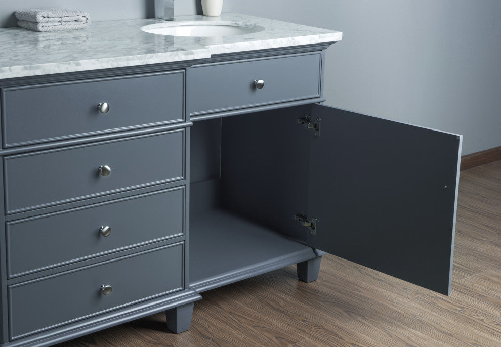 Cadence Double Sink Bathroom Vanity, Gray, 72", Without Mirror