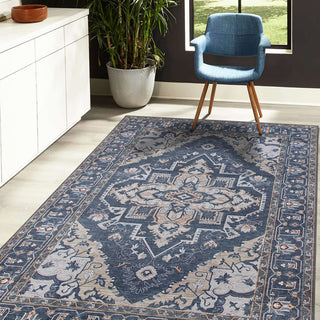 Amer Rugs Myra Shantalle MYR-7 Royal Blue Power-loomed - 2'8" X 10' Runner