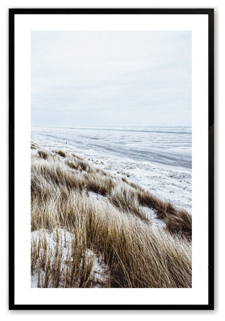 Satin Black 16" x 20" Wind Swept Shoreline Framed Print