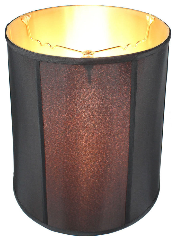 Fabric Drum Deluxe Lamp Shade With Liner 12"x14"x15", Black