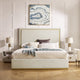 Inspired Home Marceline Bed Upholstered, Beige Velvet King