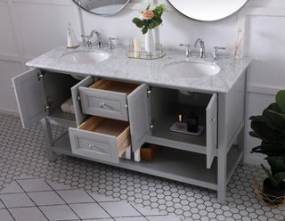 Home Living 60" Double Sink Bathroom Vanity Set, Gray