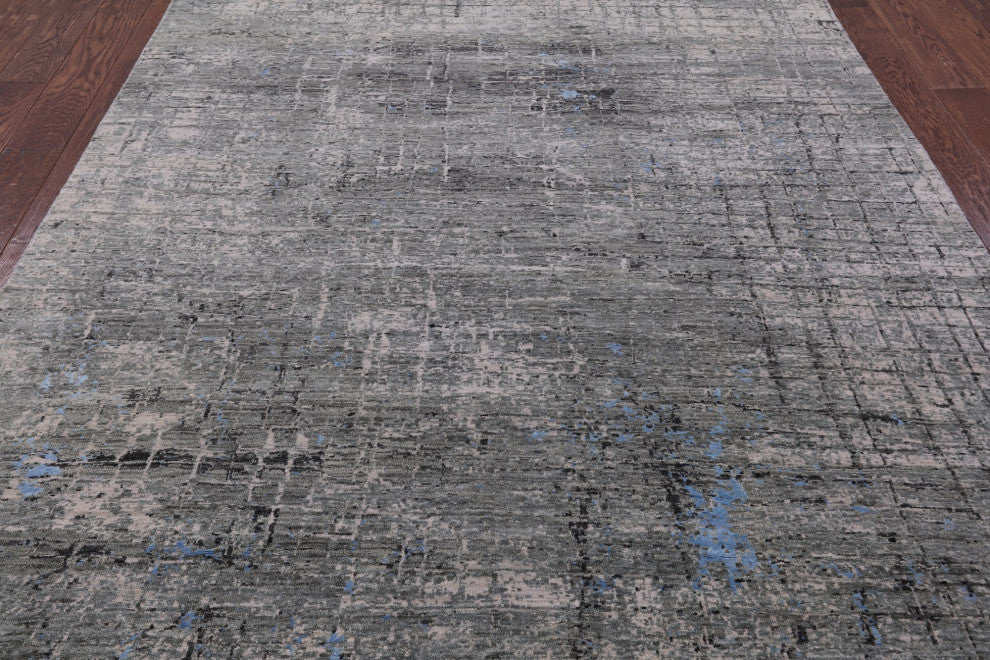 Wool and Silk Hand Knotted Abstract Rug 6' 2" X 9' 0" Q7191