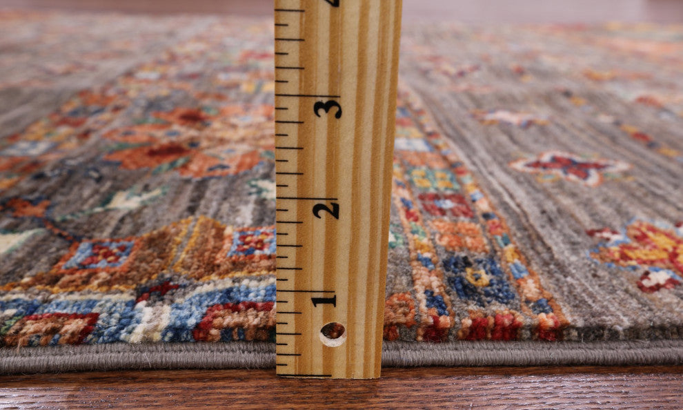 3' 11" X 5' 5" Super Kazak Khorjin Hand-Knotted Wool Rug Q5679