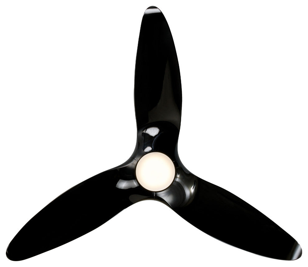 Morpheus III 60" Indoor/Outdoor Smart Ceiling Fan, Gloss Black, 3000K Light Kit