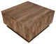 33" Lift Top Storage Trunk Coffee Table Square Mango Wood Natural Brown