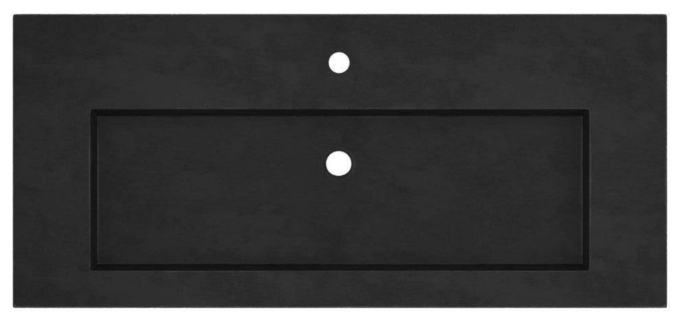 48" Capistrano Vanity Top with Integral Sink, Charcoal, Single Faucet Hole
