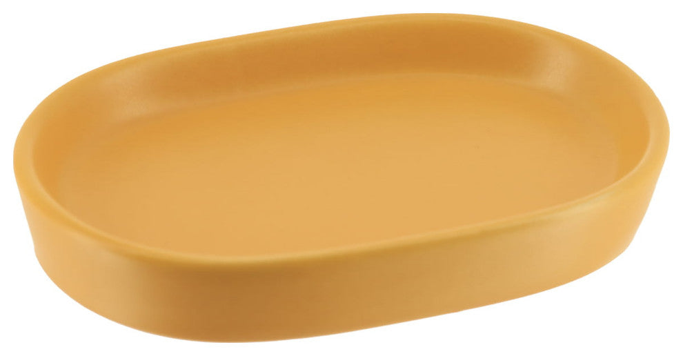 Bathroom Accessory Set, 4 Piece, Yellow Mustard, Soap Dish Only