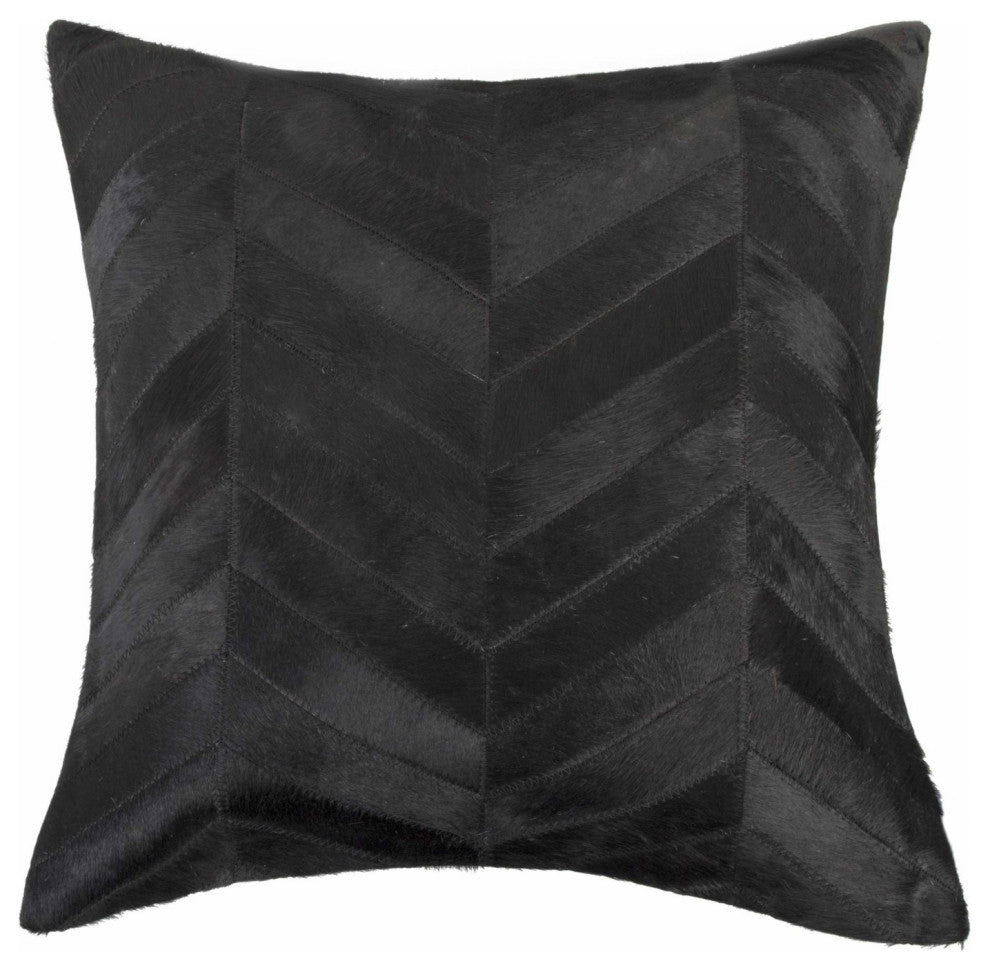 18"x18"x5" Black and Natural Pillow