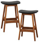Lexicon Ride Faux Leather Counter Stool in Black (Set of 2)