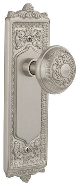 Single Egg & Dart Plate With Egg & Dart Knob, Polished Brass, Satin Nickel, Sing