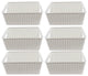 Plastic Rattan Storage Box Basket Organizer Large, ba426, White, 6