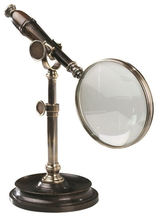 Bronzed Magnifying Glass With Stand