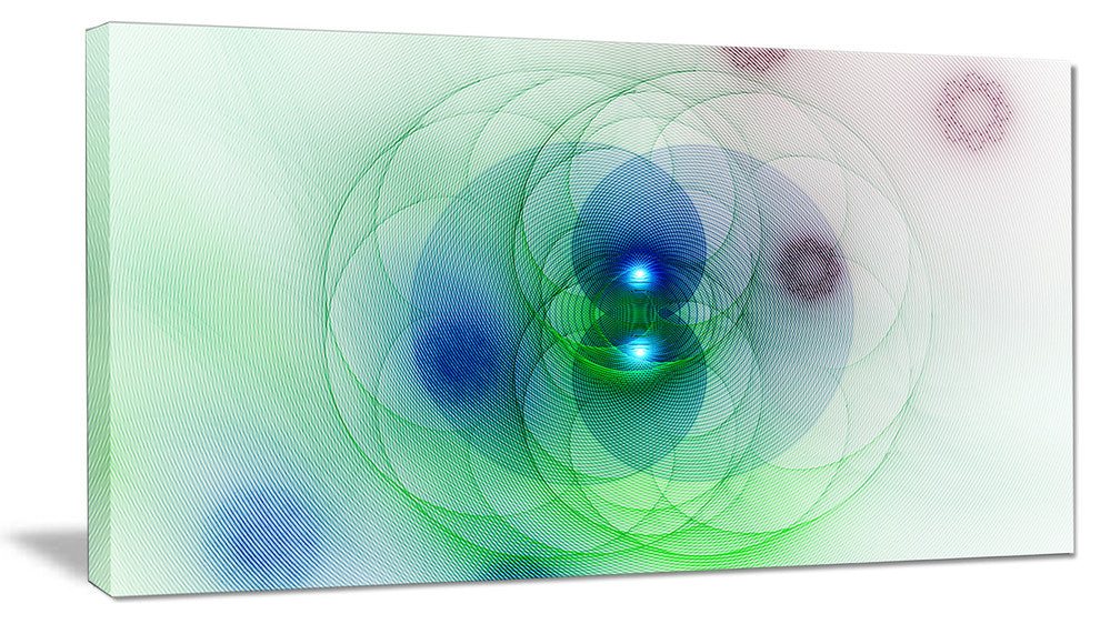 Merge Colored Spheres., Abstract Canvas Art Print, 32x16