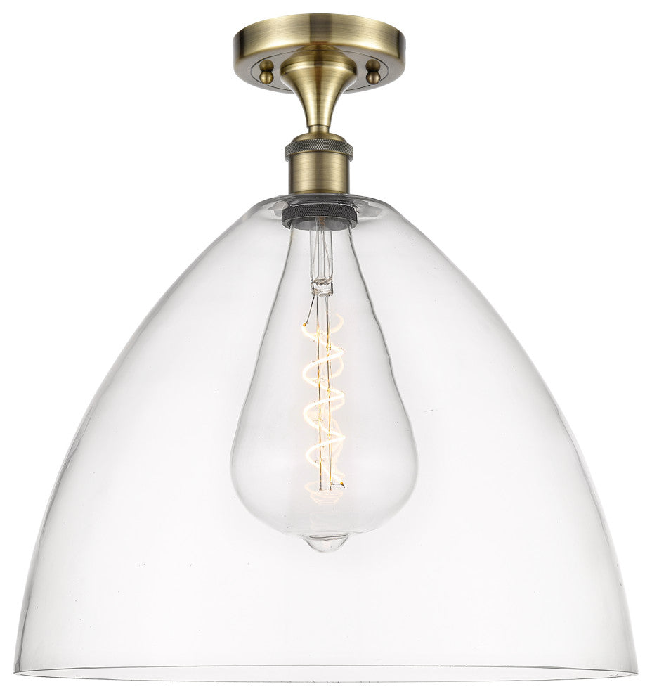 Innovations 516-1C-AB-GBD-162-LED 1 Light Semi-Flush Mount, Antique Brass