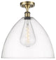 Innovations 516-1C-AB-GBD-162-LED 1 Light Semi-Flush Mount, Antique Brass