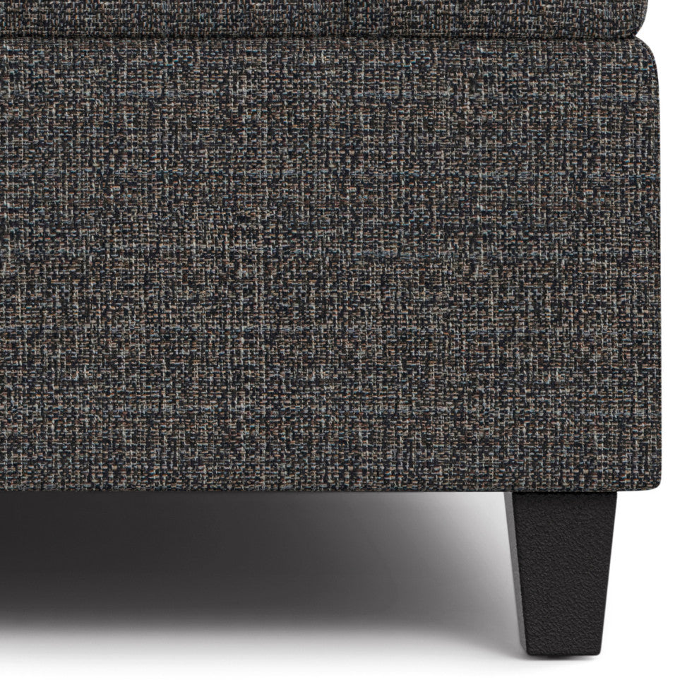 Harrison Large Square Coffee Table Storage Ottoman, Ebony