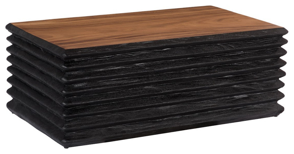 Layered Coffee Table, Burnt, Natural