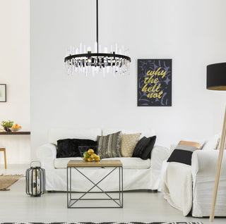 Modern Black 16-Light Chandelier