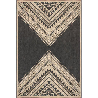 Nuloom Landry Aztec Indoor/Outdoor Contemporary Area Rug, Charcoal 6'7"x9'