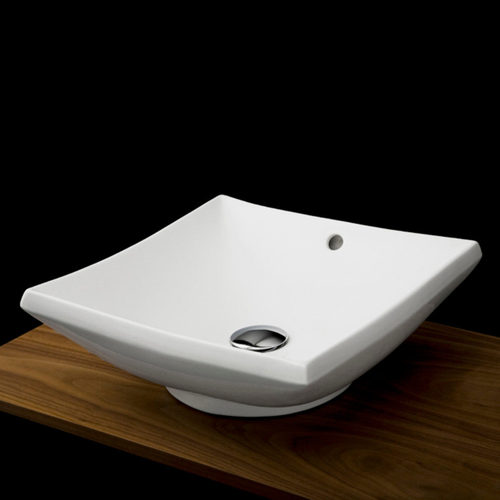Lacava Quadrotto Collection Vessel Porcelain Lavatory, White
