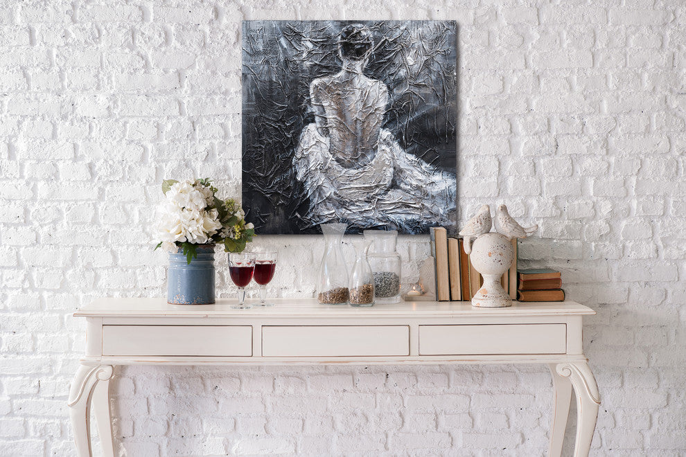 "A Lonely Night" Hand Painted Canvas Art, 40"x40" - Wrapped Canvas Painting