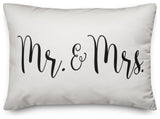 mr and mrs script 14x20 Throw Pillow