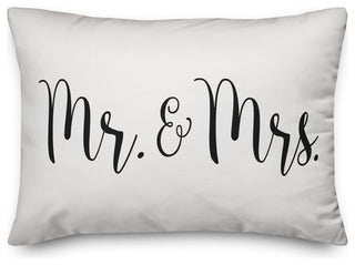 mr and mrs script 14x20 Throw Pillow