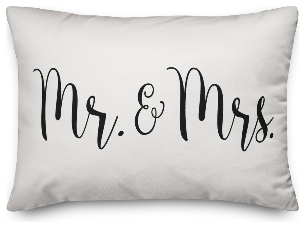 mr and mrs script 14x20 Throw Pillow