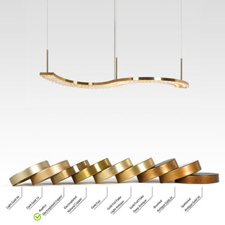 LNC Macrobotrys 42.6" Gold Contemporary Linear LED Kitchen Island Light