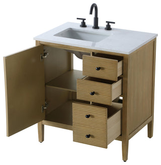 Home Living 32" Single Bathroom Vanity, Linen Oak