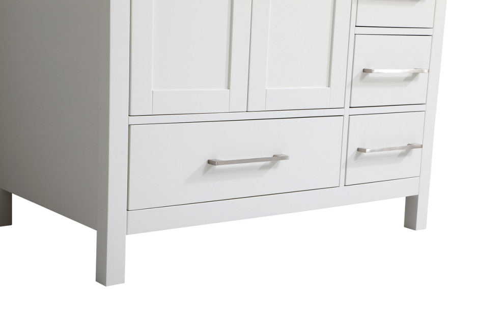 Iris 36" Single Bathroom Vanity, White With Backsplash