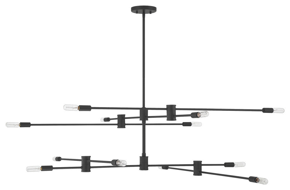 Lyrique 12-Light Chandelier, Matte Black