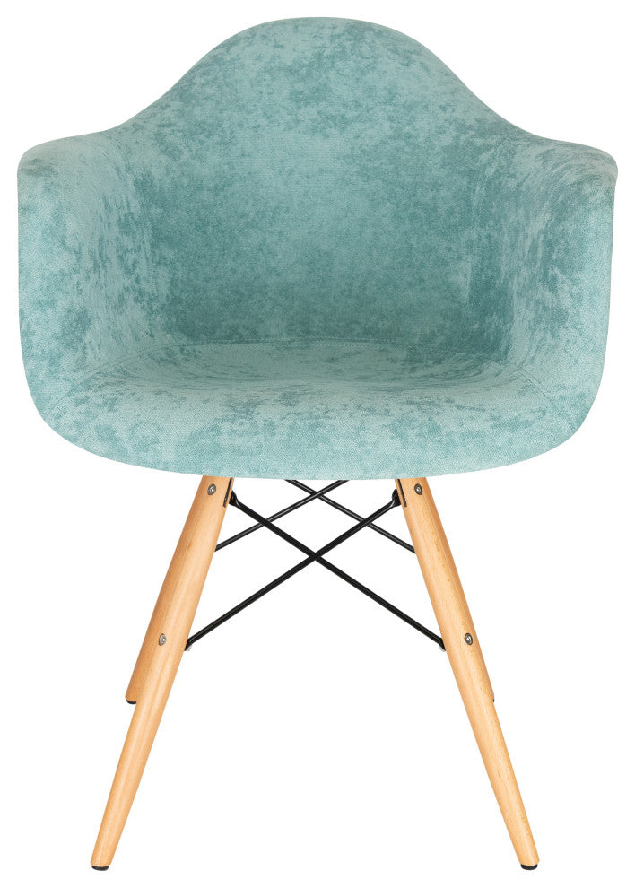 LeisureMod Willow Velvet Eiffel Wooden Base Accent Chair