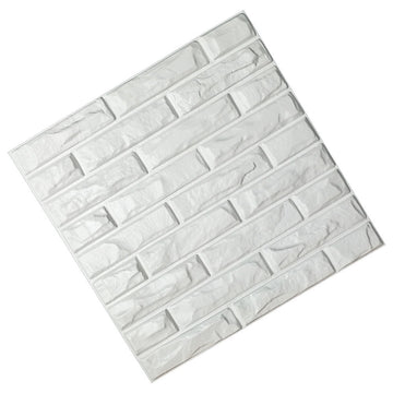 19.7" x 19.7" Art3d PVC 3D Wall Panels White Brick Wall Tiles, Set of 12