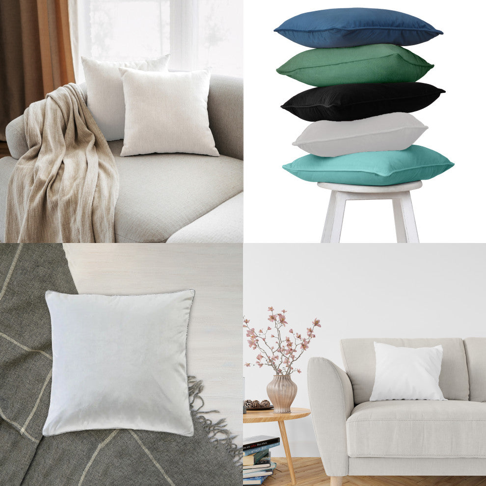 A1HC Throw Pillow Insert, Down Alternative Fill, Set of 2, White, 22"x22"