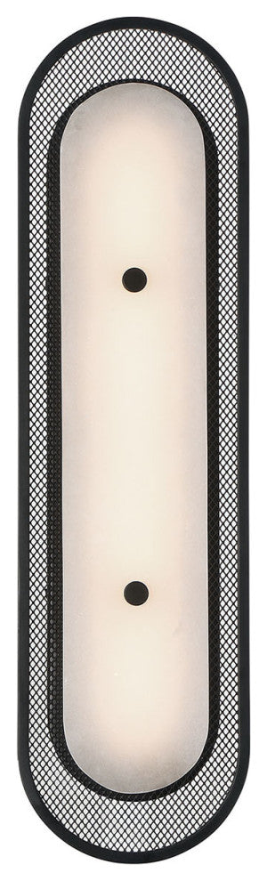 Tramore, Wall Sconce, 22", Matte Black, Alabaster