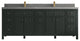 Sonoma 84 Double Sink Reeded Bath Vanity in Dark Forest Green 2" Piatra Gray