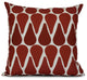 Watermelon Seeds, Geometric Print Outdoor Pillow, Red, 18"x18"