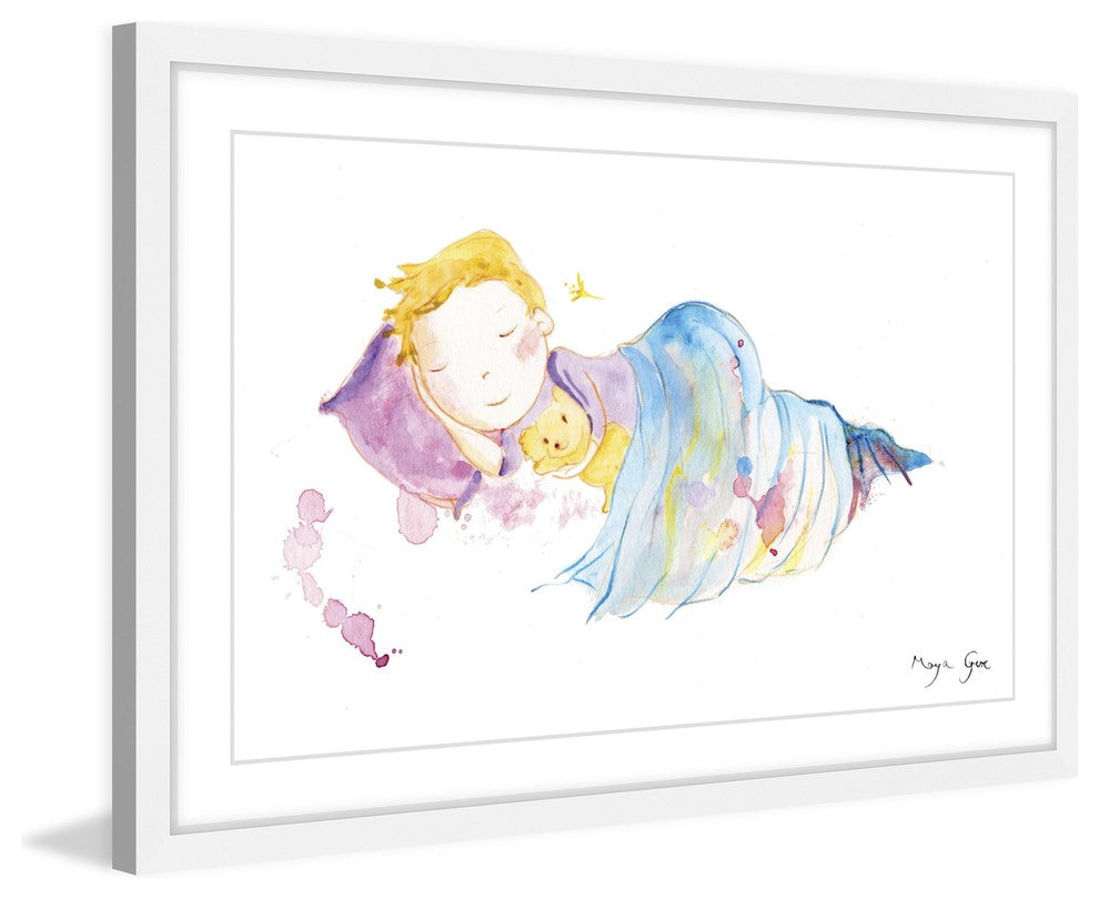 Marmont Hill, "Peaceful Sleep" by Maya Gur Framed Painting Print, 45x30