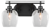 Odyssey 2 Light Bath Bar In Matte Black Finish With 6" Clear Bubble Glass