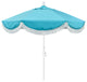 9' Matte White Surfside Patio Umbrella With Ribs and White Fringe, Aruba