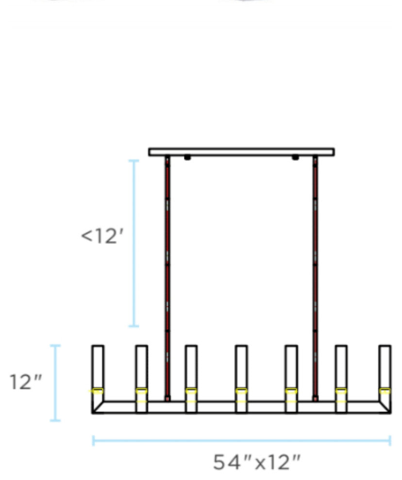 12 Lights Rectangular Crystal Dianyi Chandelier Integrated LED, Chrome