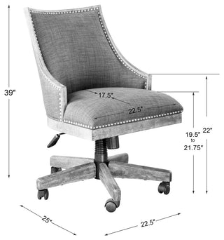 Uttermost Aidrian Charcoal Desk Chair