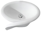 ADM Circular Countertop Vessel Sink, White, 26", Matte White